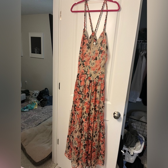 Astr The Label Eartha Floral Women Medium Maxi Dress Backless Twisted Straps - Picture 2 of 5